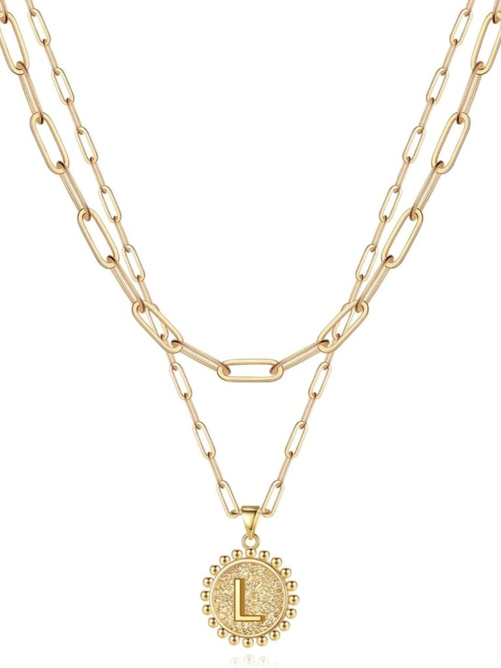 Layered Initial Necklaces for Women Trendy, Letter A-Z Necklace | 14K Gold-Plate - Picture 1 of 7